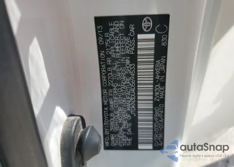 2013 Toyota Prius z USA, uszkodzony, nr VIN JTDKN3DU4D5694533